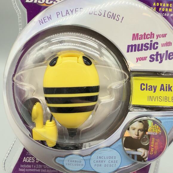 Hit Clips Discs Clay Aiken Invisible Deluxe Personal Player Rare Sealed - Picture 2 of 5